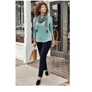 J.Jill Navy Blue essential ponte slim leg pants size 2X NWT